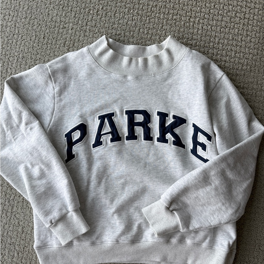 Parke Terry Light Grey & Navy Denim Crewneck